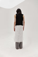 Linen oval neck knit, Black