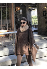 ファー ハイネック グラデーション ウールニット パンツ セットアップ