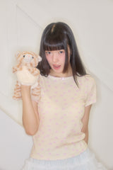 KIRI SKULL EYELET TOP (LEMON)