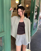 [ORIGINAL] Indie check oversized shirt