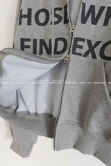 [UNISEX] ワンツーレタリングオーバーサイズフィットフーディドジップアップジャケット