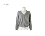 Jaenun Wool V-Neck Loose Knit Cardigan