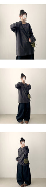 [Short & basic choice*] pai 3 colors side pintuck denim wide pants