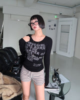 ガールズレタリングォングスリーブTシャツ