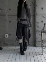 layered check wrap skirt (2color)