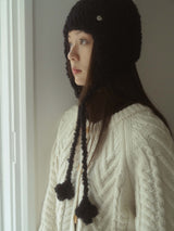 Clover Alpaca Earflap - Black