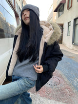 Grand Fur Hoodie Zip-Up Parka Jacket