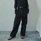 FRONT ZIP CARGO PANTS BLACK