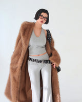 Maxi Raccoon Fake Fur Long Jacket Coat