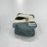 Clam round pouch _ Corduroy dolphin