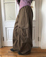 Teken Button Wide Cargo Pants