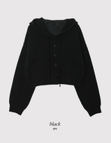 Pocket Crop Loose Hood Knit Cardigan (5color)