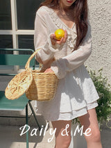 frill see-through cardigan(4color)