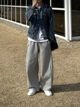 ONE SIDE SNAP BUTTON SWEAT PANTS
