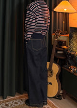 Washed denim pants 