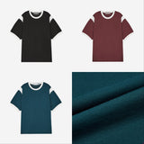 Side shoulder color color round short sleeve tee 3C