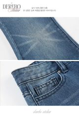 Roy Blue Dist Semi-Long Denim Pants