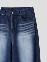 White washing denim pants 3color