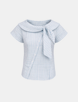 Check Sailor Ribbon Shirt