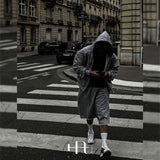 [HFORUS MADE]Layer Shoulder Hooded zip-up IN GREY