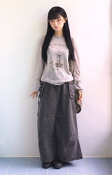 Vintage pocket washed long skirt