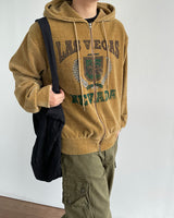 Crack Velvet Hooded Zip-Up