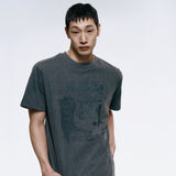 キャットフードピグメントTシャツ_チャコール