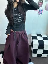 PARACHUTE TWO PINTUCK BALLOON LONG WIDE PANTS 🖤🩶💜🤎🩷5COLOR