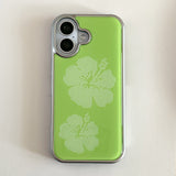 [Epoxy] hibiscus(lime) silver bumper case