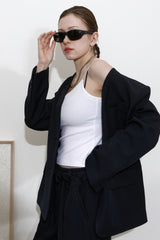 TAILORED WIDE PANTS_NAVY