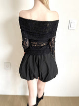 1225. Ribbon lace strap off T (2color)