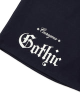Gothic lettering Bermuda sweatpants - Navy