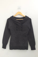 button shawl collar knitwear