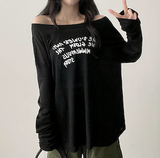 アリングレタリングショルダー長袖Tシャツ