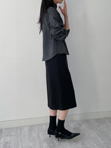 Satin Tie V-Neck Blouse