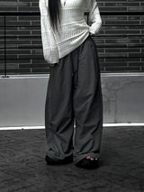 [unisex] pintuck rivet nylon pants (2color)