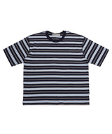 Border Overlock Stripe T-Shirt_Navy