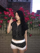 ドットポケットフーディーTシャツ (ジップアップ)