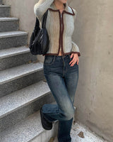 Gradation knit zip up