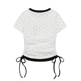 Miel Rhinestone Ruched Tee