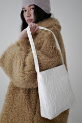 Garden satin jacquard bag, Cream