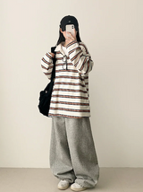 Cog color Dangara collar long sleeve tee 