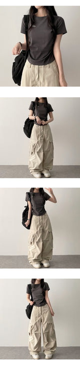 Waist String パラシュートカーゴワイドパンツ