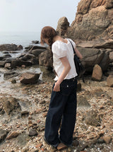 Beson Lace Button Ribbon Frill Blouse