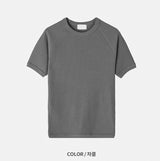 マッスルフィットラウンドショートスリーブドニットウェア