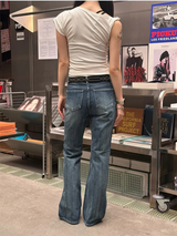 ブルーウォッシングブーツカットパンツ