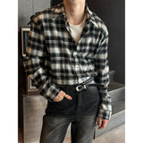 [Unisex] Modern check overfit shits(4color)