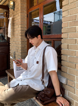 カチオニオンパッチポケット半袖シャツ