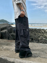 MOS Washed Buckle Wide Pants 4C
