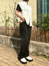 LOOSE FIT WHITE DENIM VEST code 21011